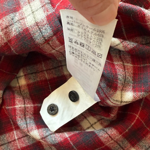 Pendleton Wool Trail Plaid Shirt Men's medium Flannel Button Up Elbow Patches - Picture 8 of 10